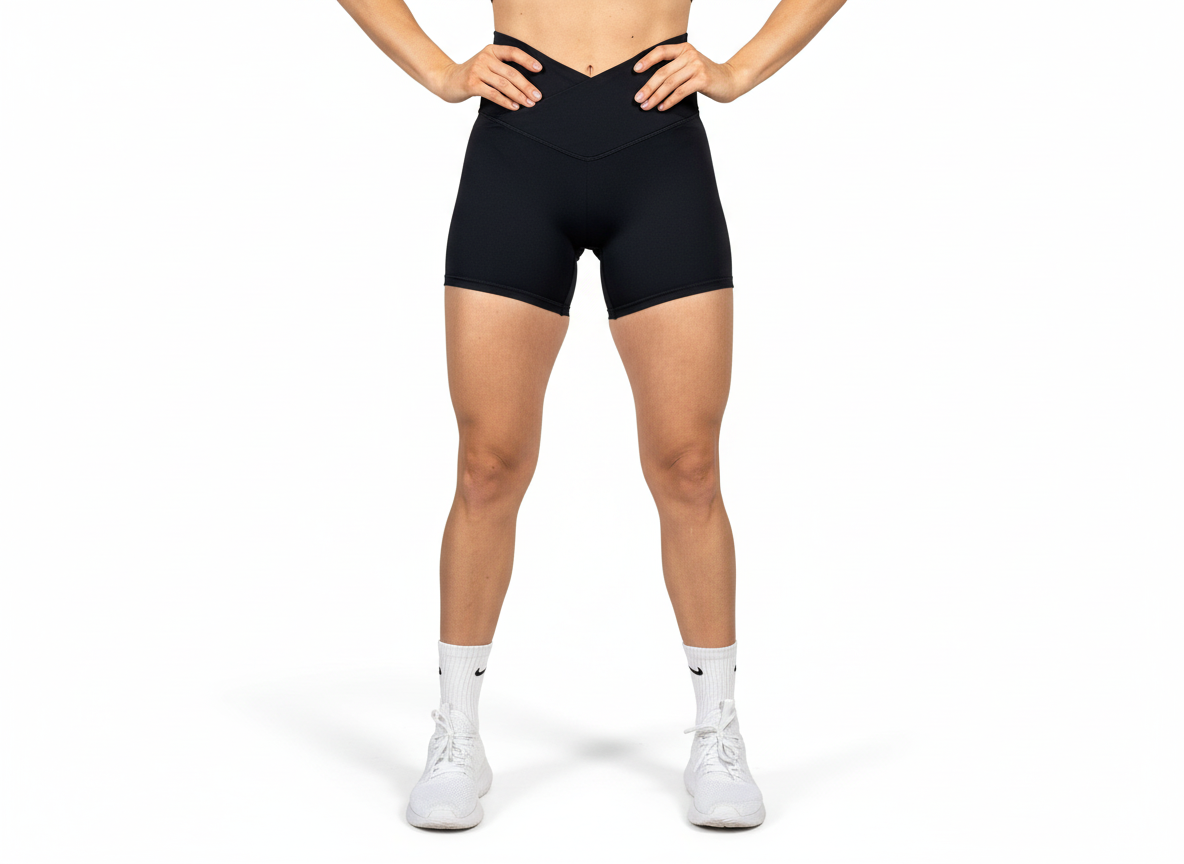 Booty Shorts V-Shape Black