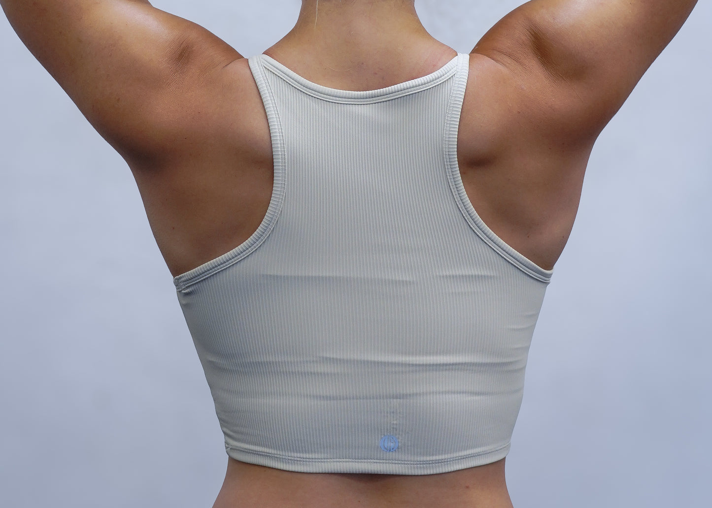 Ribbed Crop Tank Beige